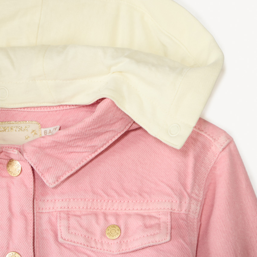 Veste en jean avec capuche amovible pour fille 