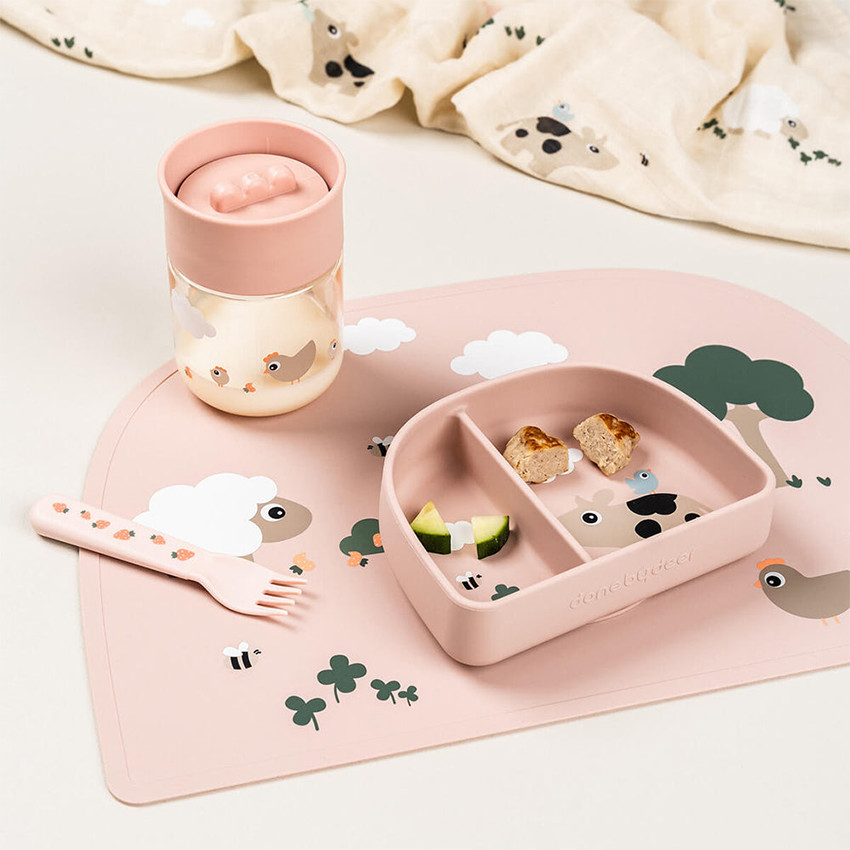 Gobelet d'apprentissage bord 360° Tiny Farm Rose 