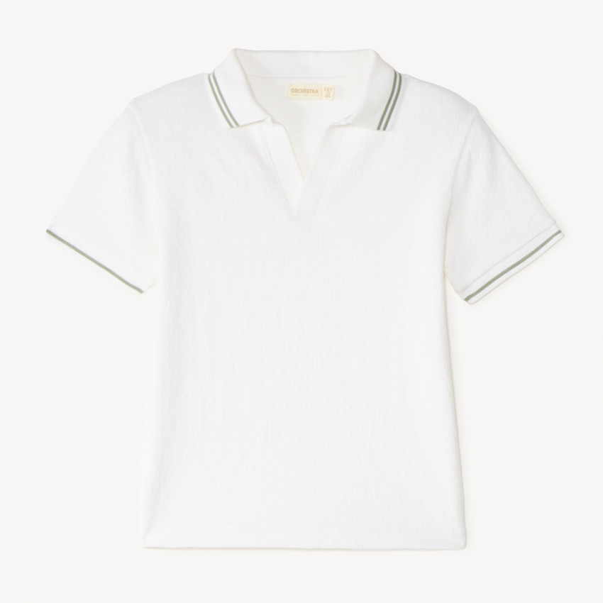 Polo manches courtes en maille fantaisie uni pour garçon 