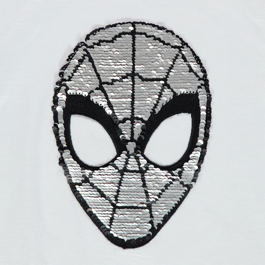 T-shirt manches courtes motif Spiderman en sequins magiques 