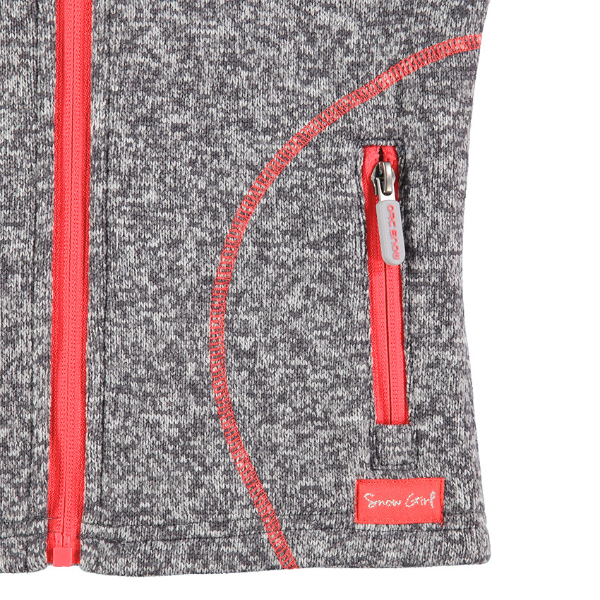 Gilet de ski à capuche amovible en maille twistée 