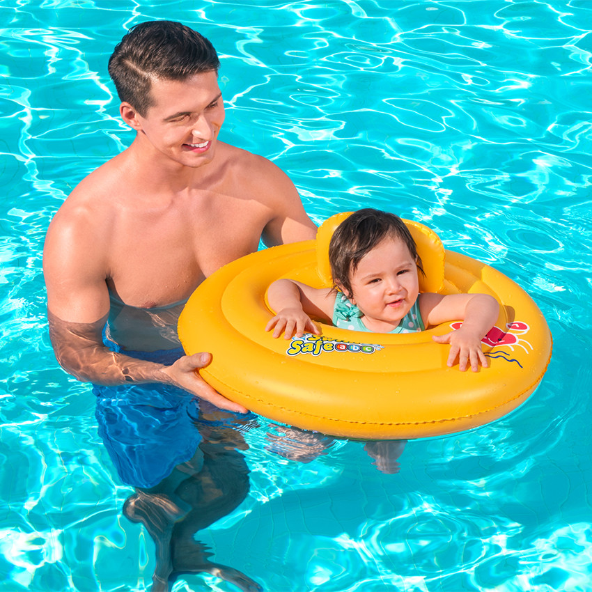 Bouee Siège Gonflable Bebe Piscine Auvent Amovible Protection Anti