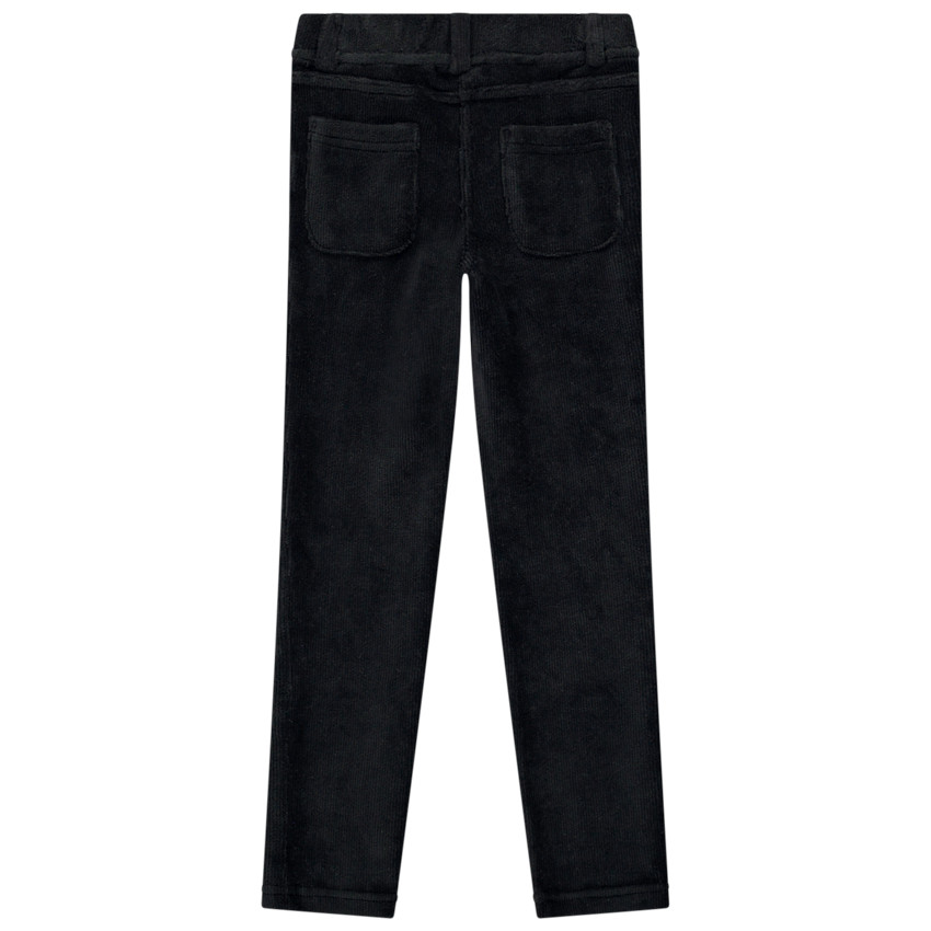 Jegging uni en velours et à poches pour fille 