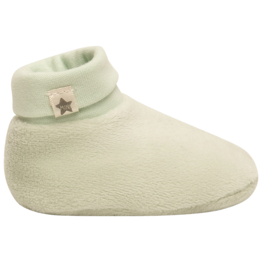 Chaussons en velours avec col ajustable pour bébé 
