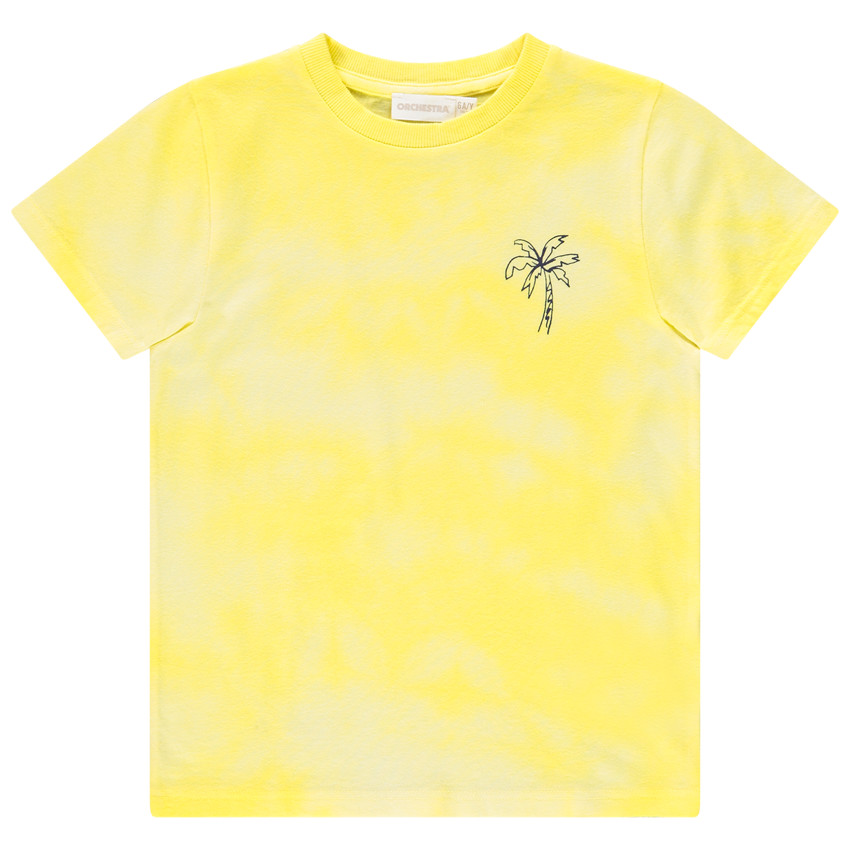 T-shirt manches courtes tie and dye print palmier pour garçon 