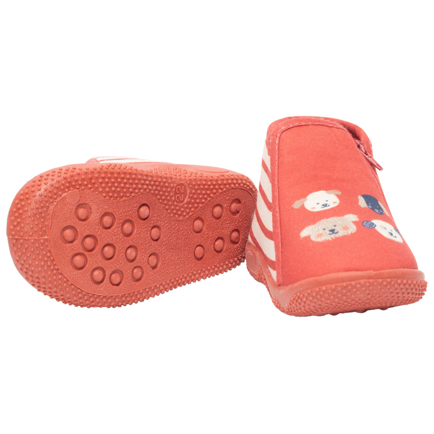 Chaussons bottillons print animaux et rayures pour bébé garçon 