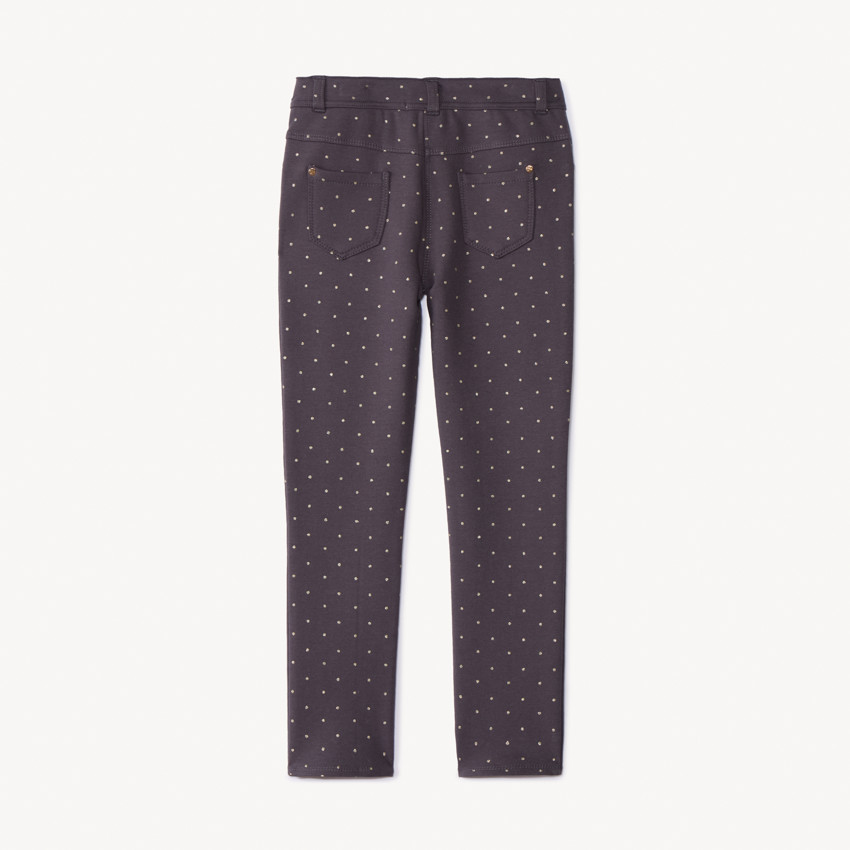 Pantalon skinny imprimé pois pailletés pour fille 