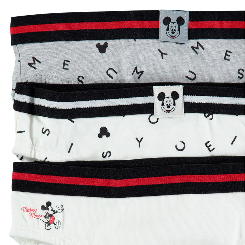 Lot de 3 slips en coton print Mickey Disney 