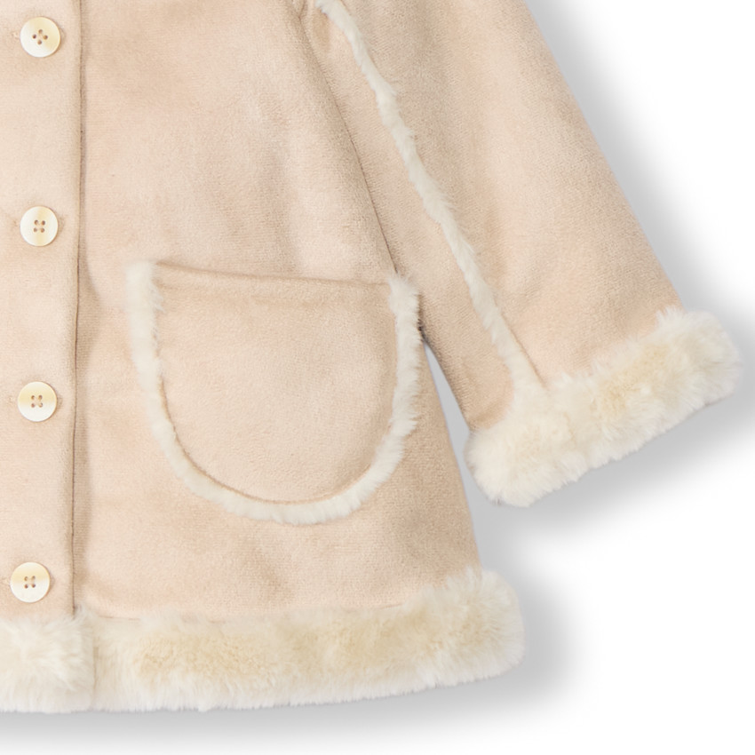 Manteau en suédine et sherpa effet fourrure pour bébé fille 