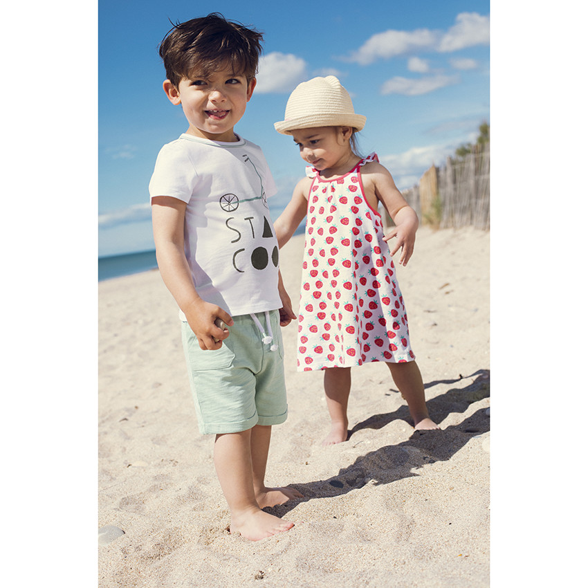 Ensemble t-shirt print trottinette et short uni pour bébé garçon 