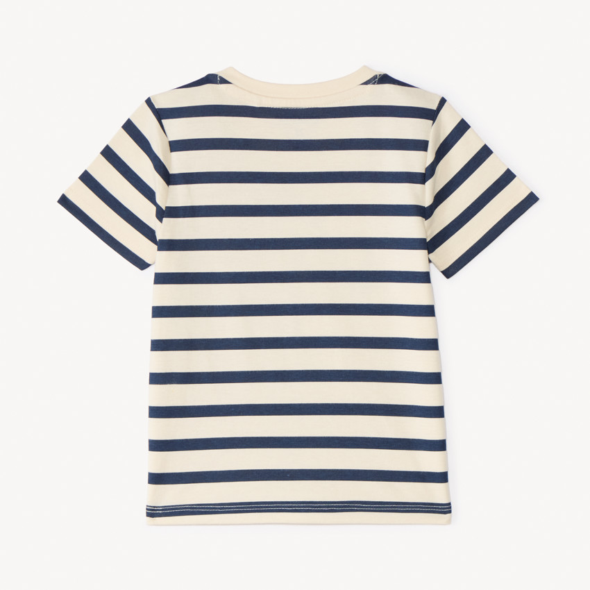T-shirt manches courtes marinière print baleine pour bébé garçon 