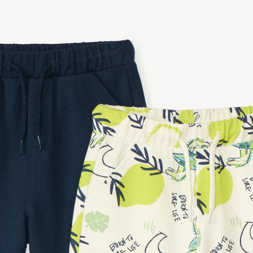 Lot de 2 bermudas en molleton fantaisie pour bébé garçon 