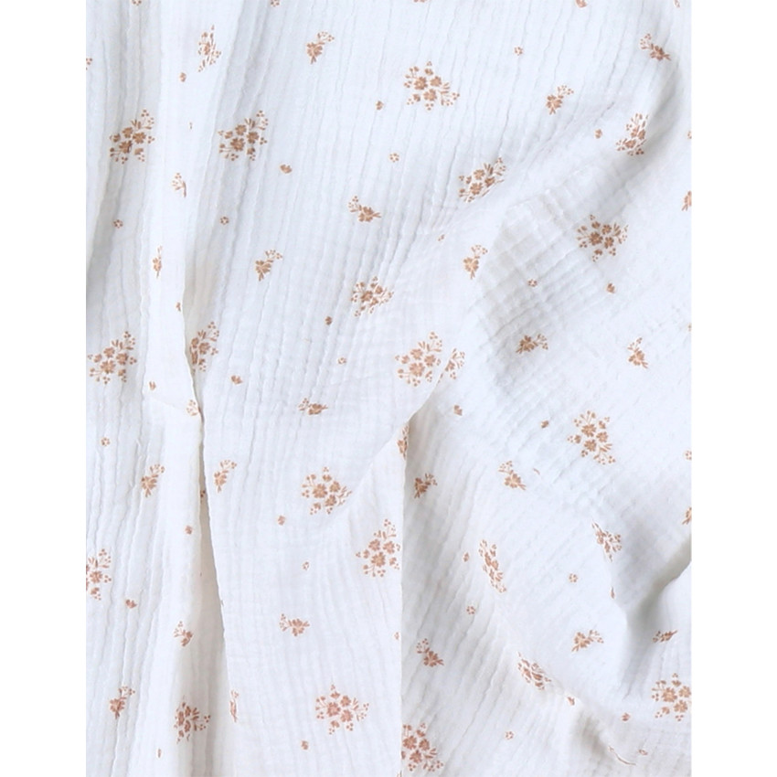 Lot de 2 langes 100x100cm Mousseline de coton bio Fleurs D'Antan 