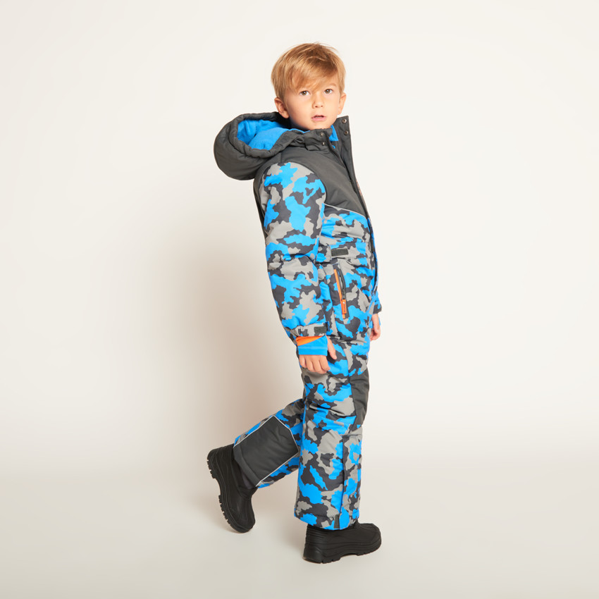 Combinaison de ski imprimé camouflage pour garçon