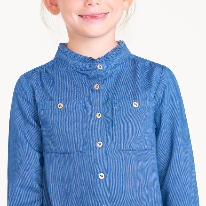 Robe chemise fille avec ceinture tressée 