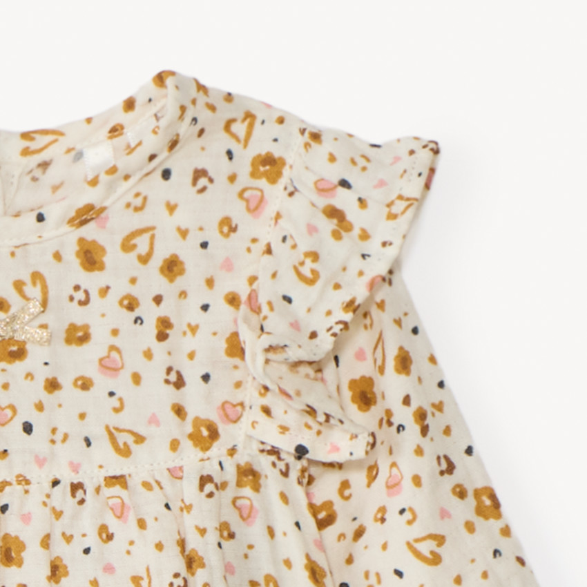 Ensemble 3 pièces avec tunique léopard pour bébé fille 