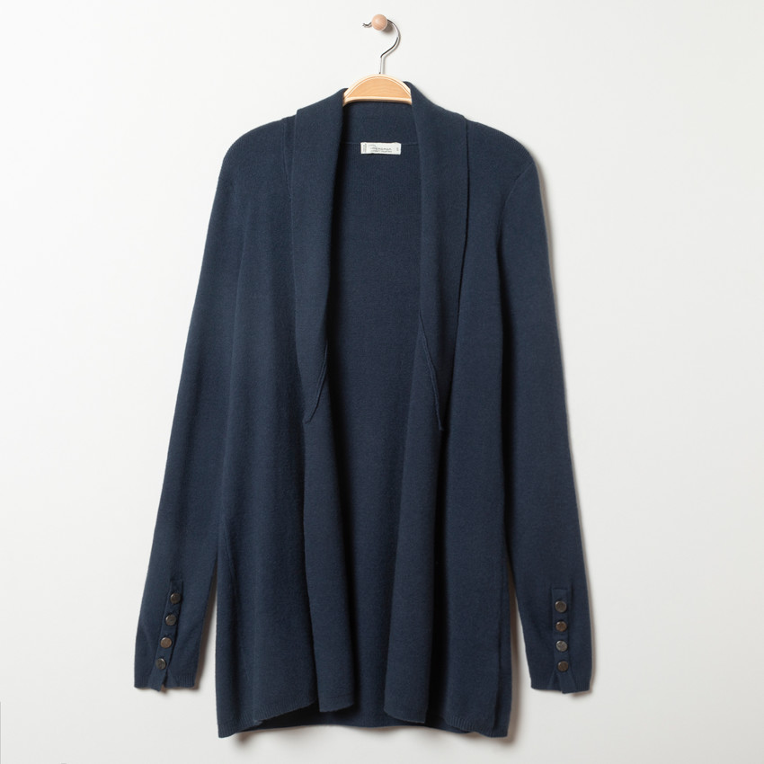 Gilet de grossesse long bleu marine 