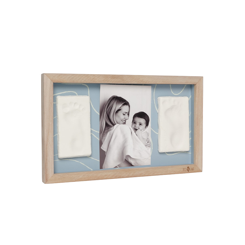 Cadre 2 empreintes et photo Blue Abstrait  