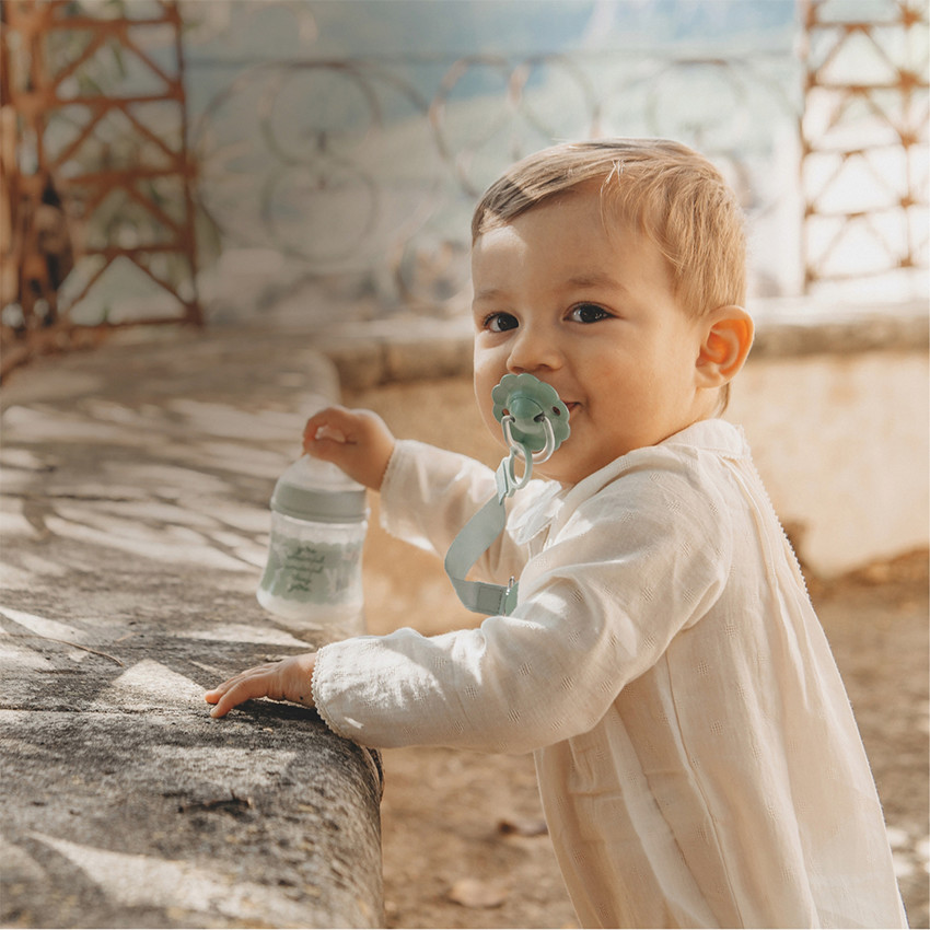 Attache-sucette pince en tissu Wonder vert clair 