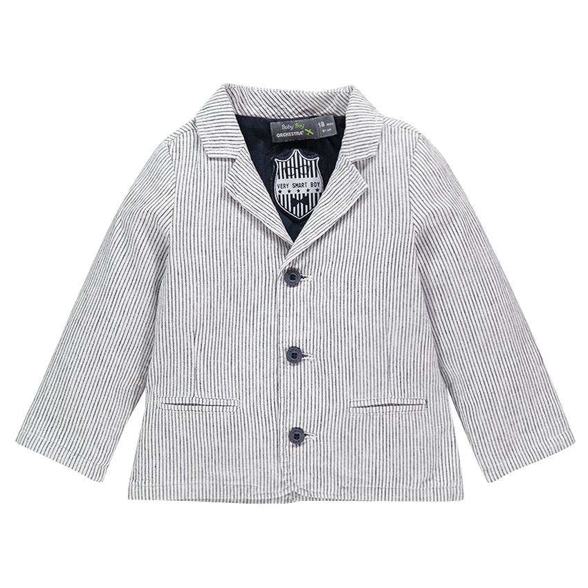 Veste en lin et coton rayée 