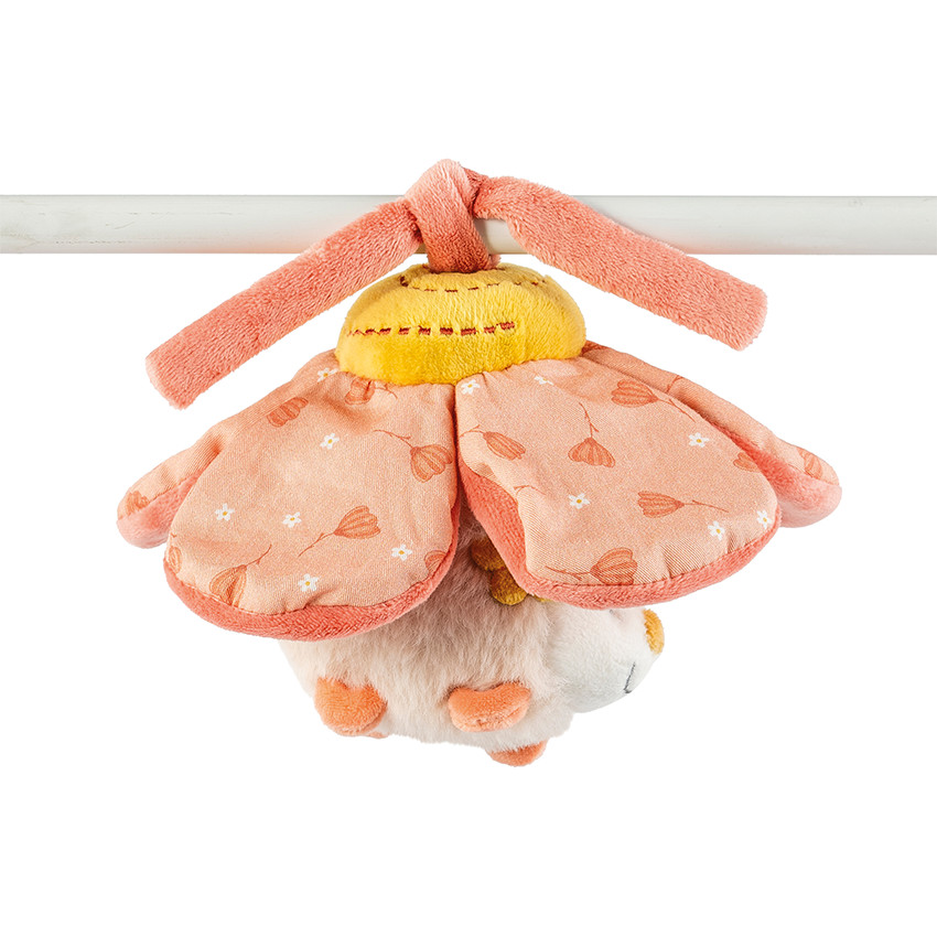 Peluche vibrante fleur Zoë le hérisson corail 