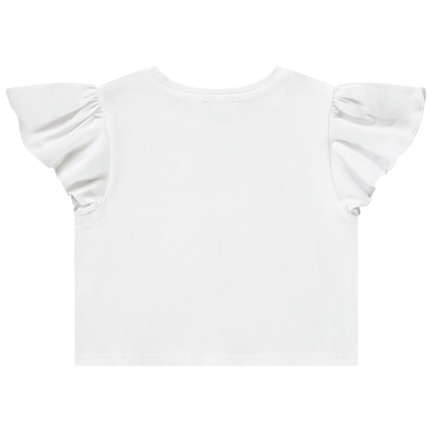 T-shirt manches courtes print cerises effet pétales 3D pour fille 