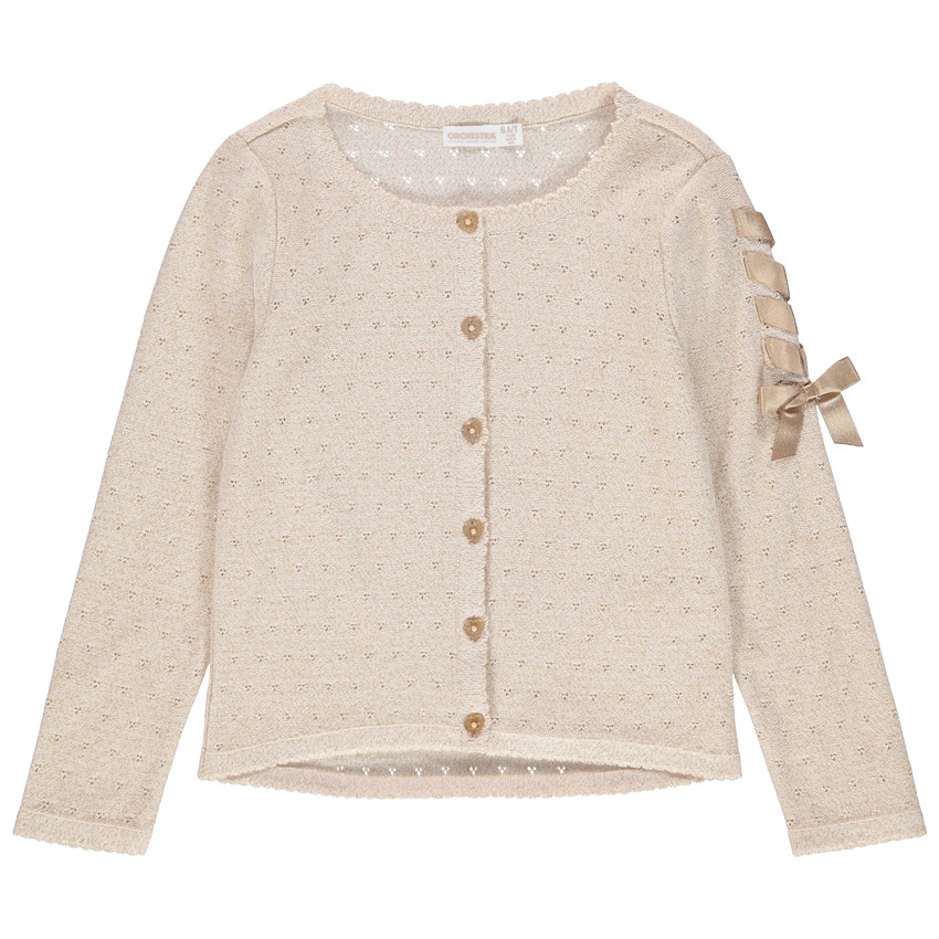 Gilet en maille ajourée avec ruban style corset  