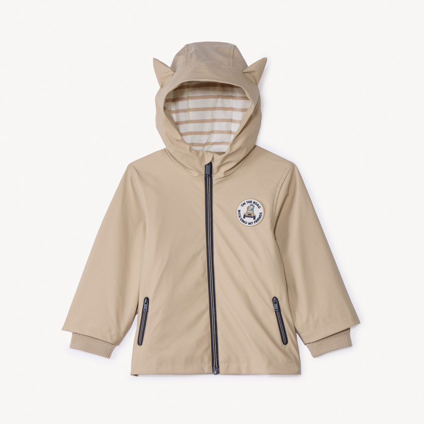 Parka gomme à capuche ludique pour bébé garçon 