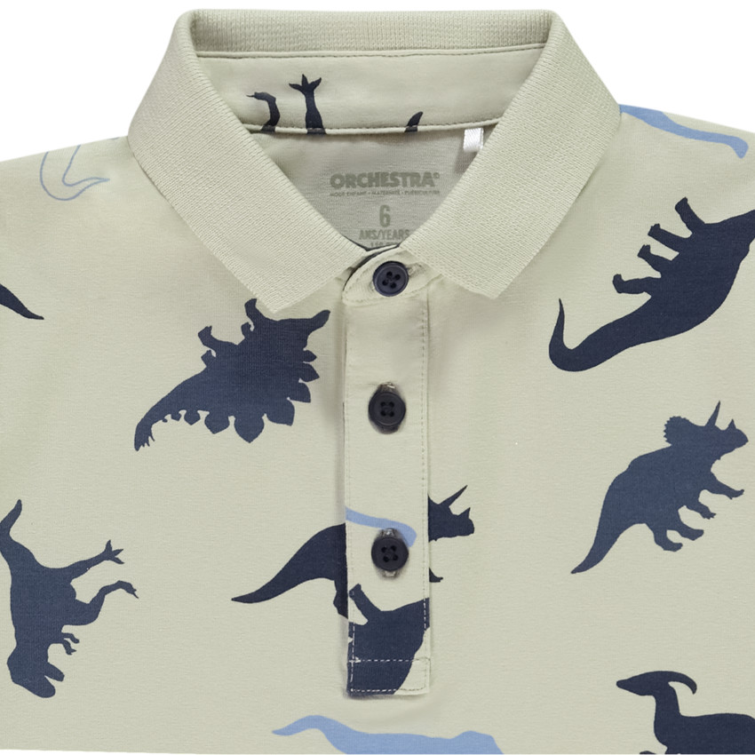 Polo manches longues imprimé fantaisie pour garçon  