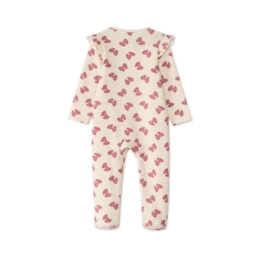 Dors-bien bébé fille zippé doublé en sherpa motif nœuds 
