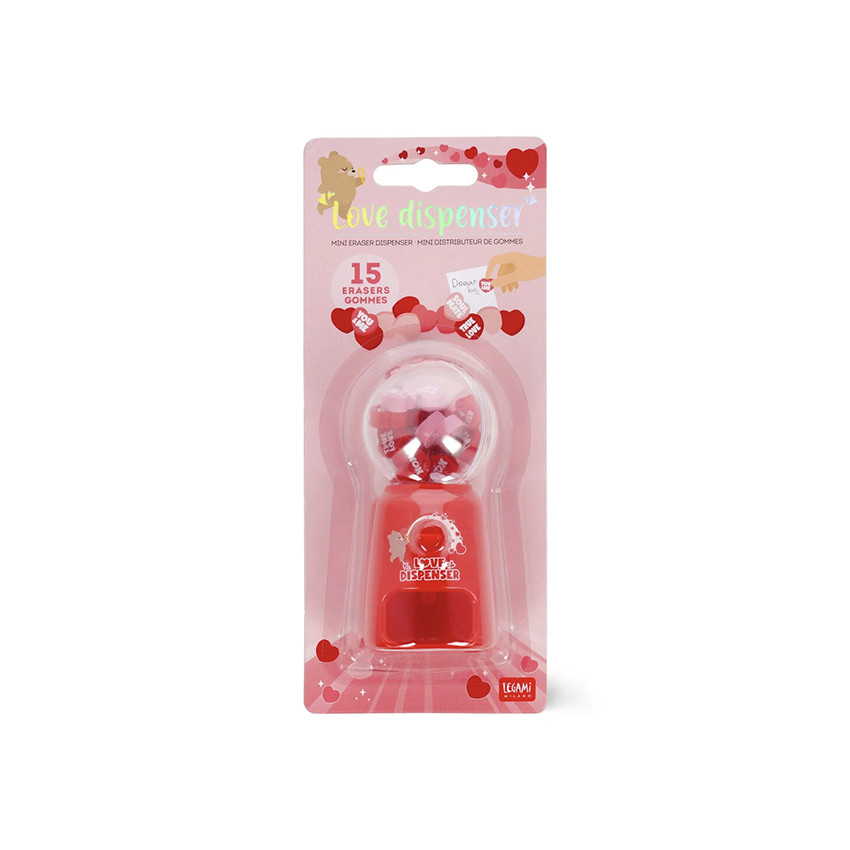 Mini distributeur de gommes en forme de cœur 