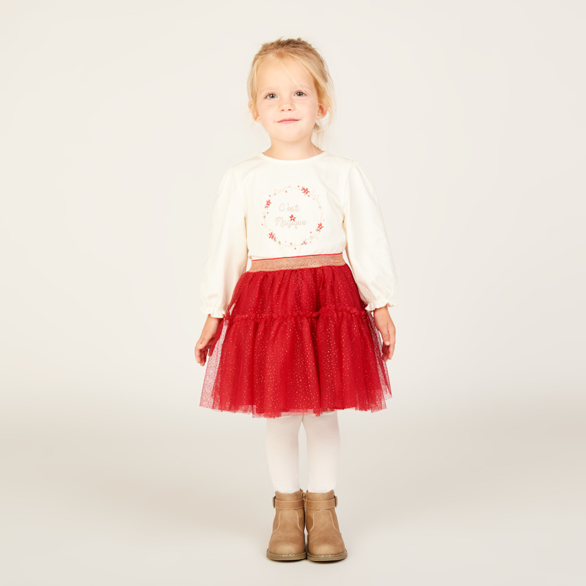 T-shirt manches longues printé et brodé pour bébé fille 