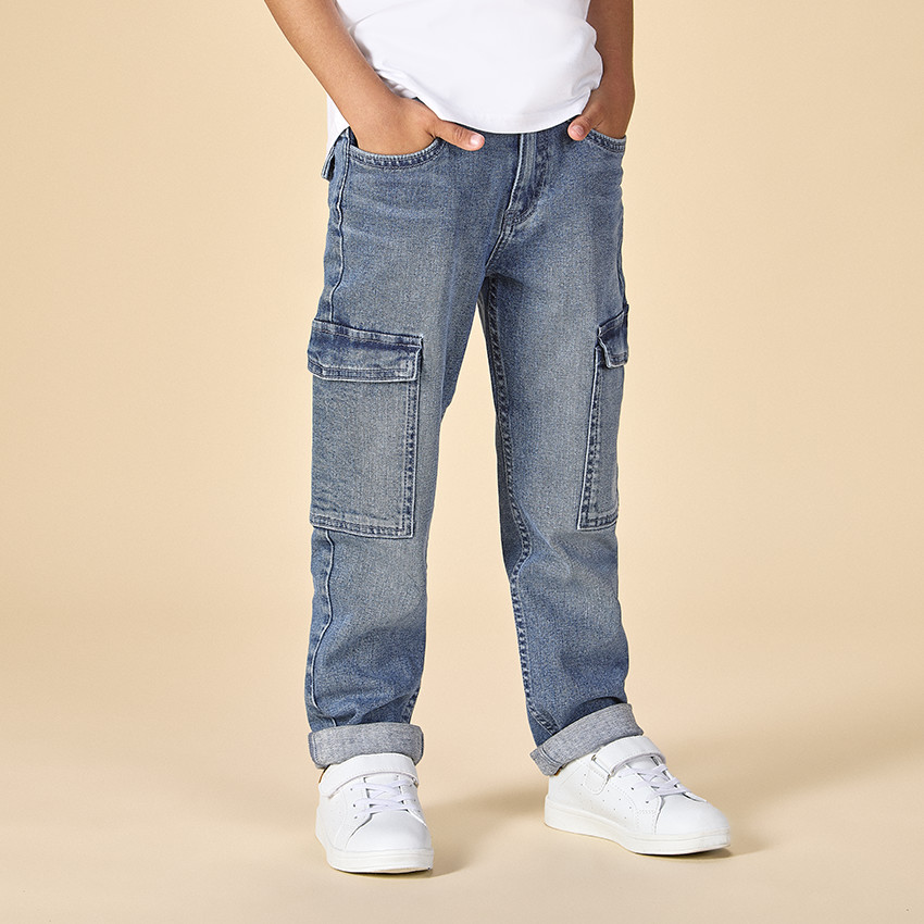 Jean coupe cargo avec poches pour garçon 