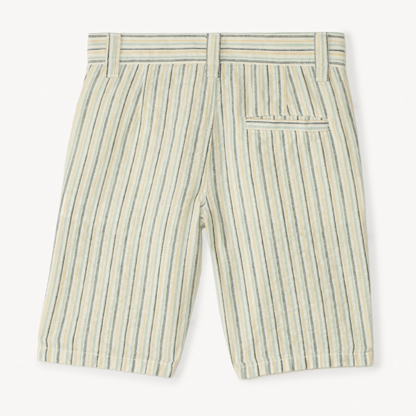 Bermuda à rayures en toile pour garçon 