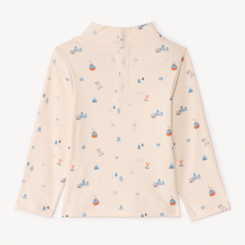 Sous-pull col montant imprimé ski pour bébé garçon 