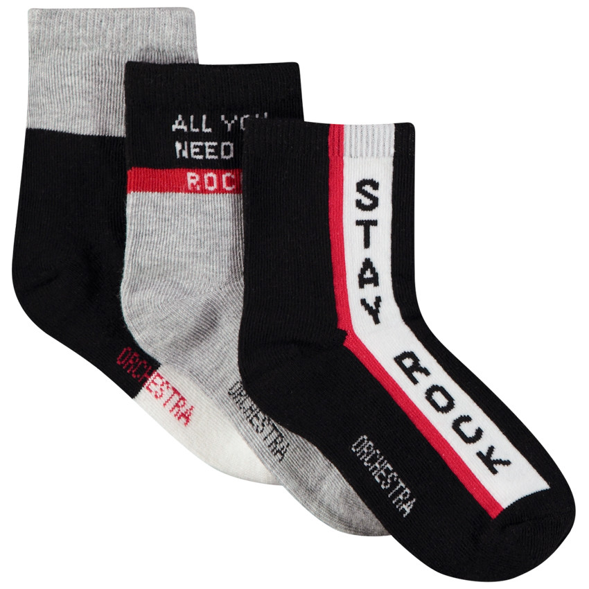 Lot de 3 paires de chaussettes print fantaisie pour garçon 