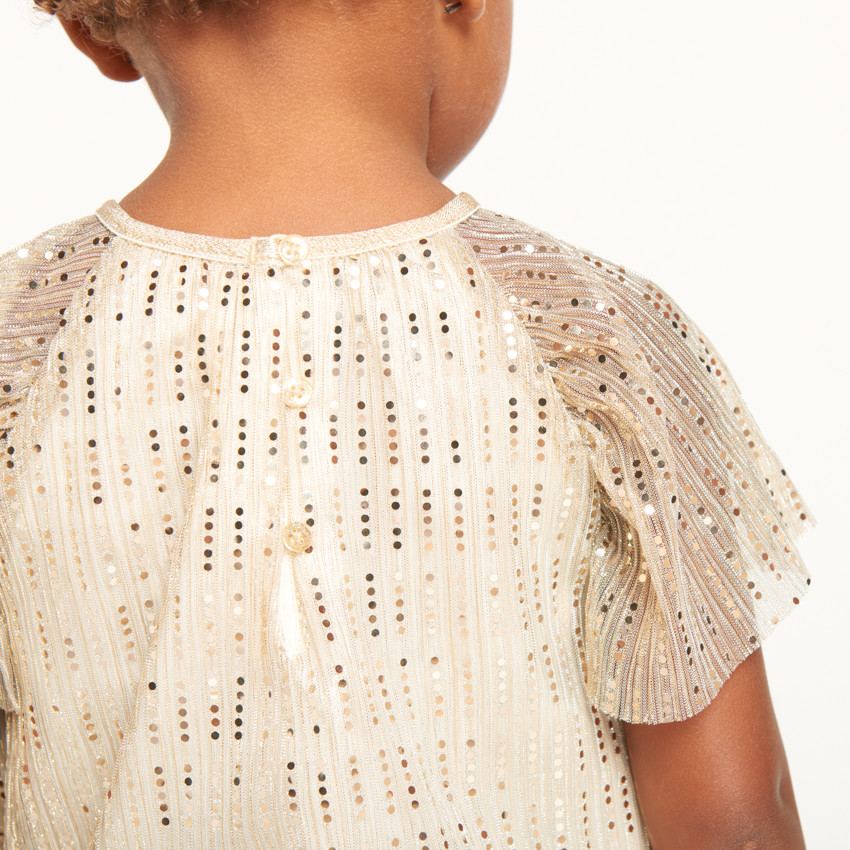 Robe de fête manches courtes scintillante pour bébé fille 