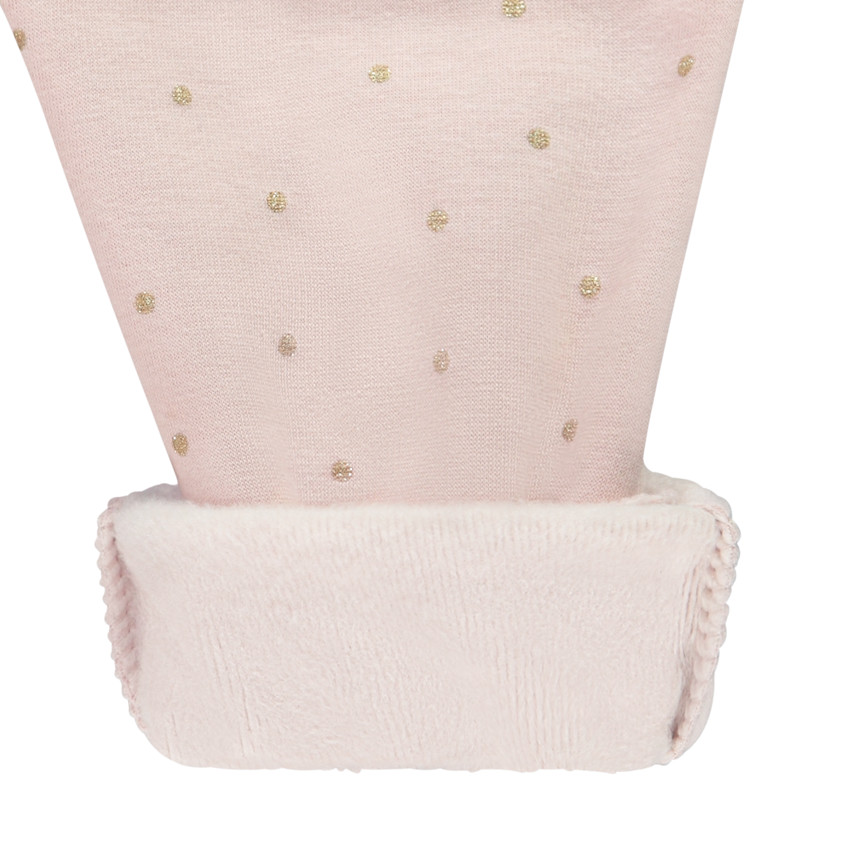 Jogging en jersey contrecollé sherpa à pois pailletés pour bébé fille 