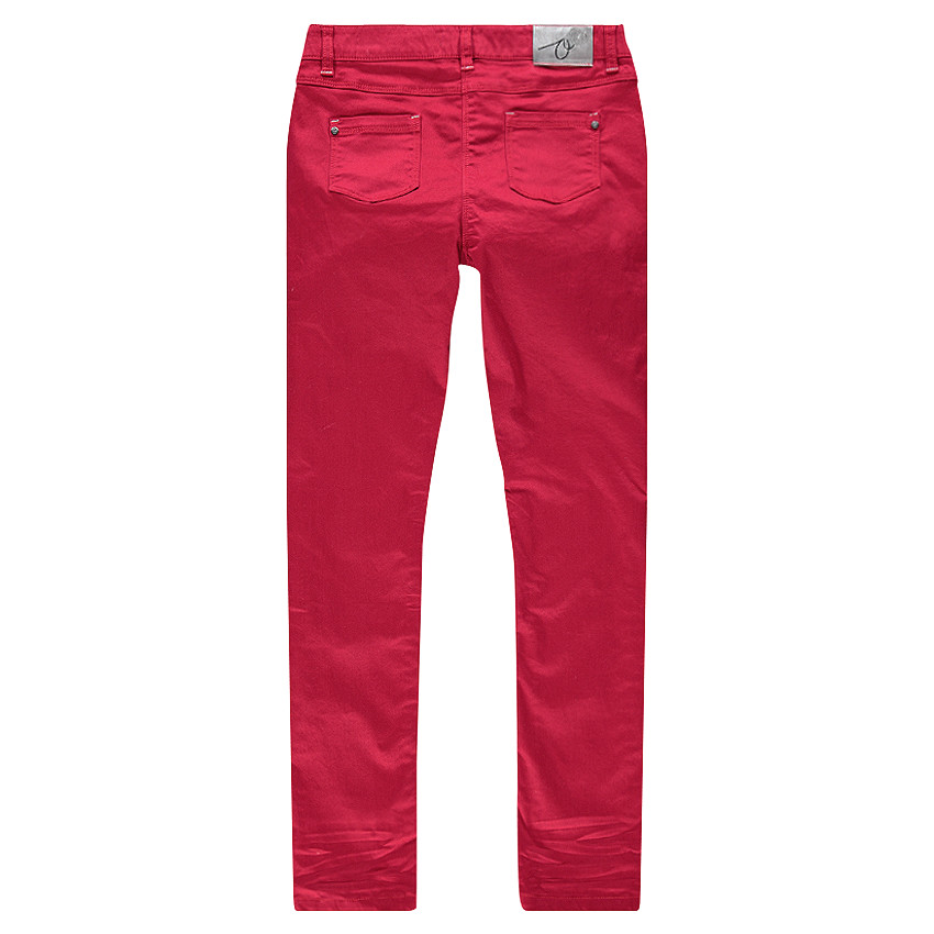 Junior - Pantalon slim rouge avec strass fantaisie 