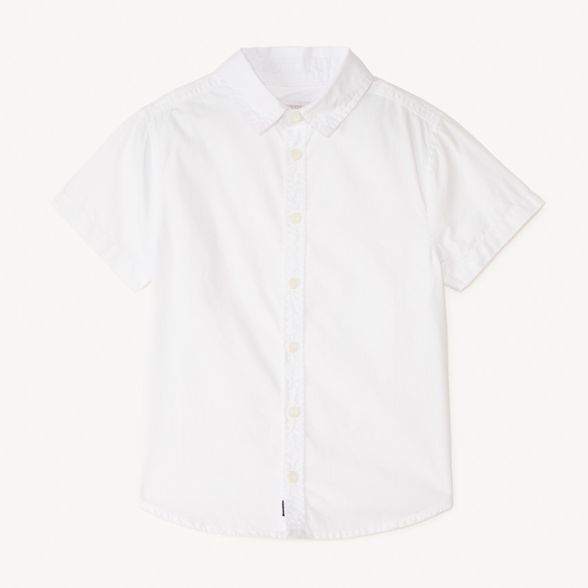 Chemise à manches courtes unie en popeline pour garçon