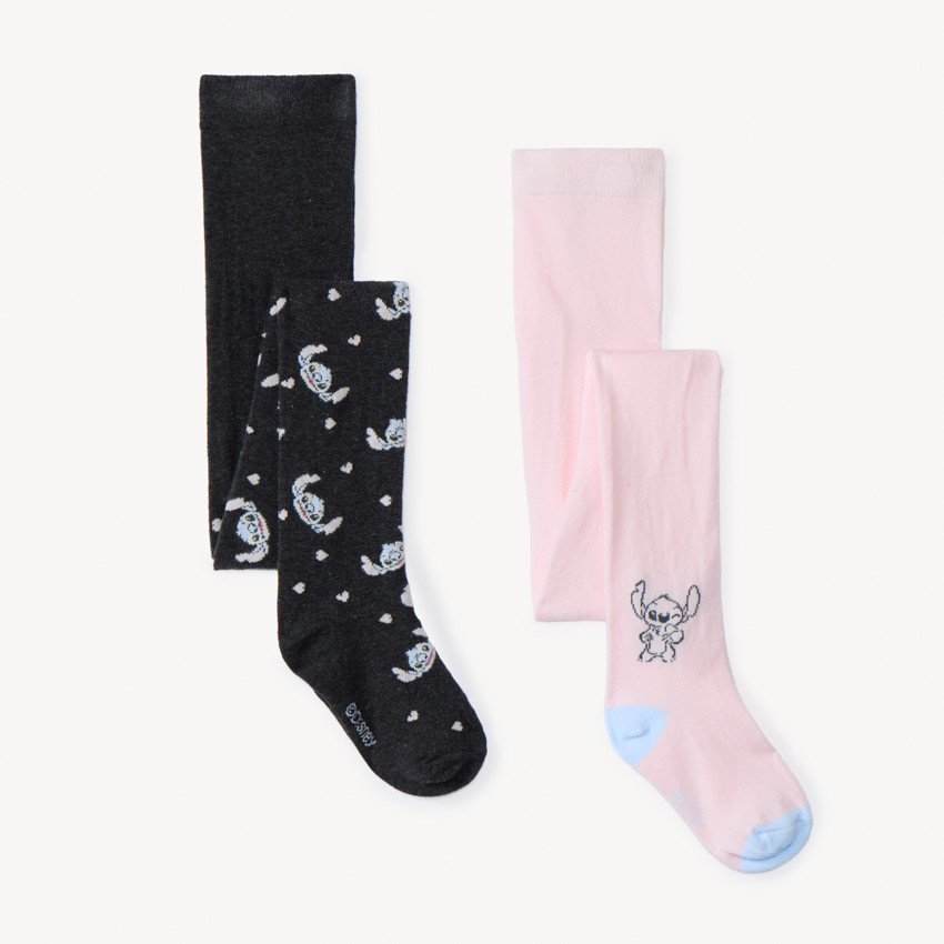 Lot de 2 collants épais Stitch Disney pour fille