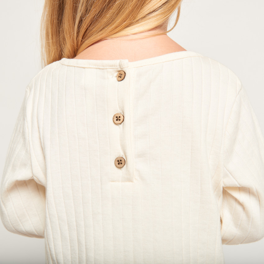 Robe effet 2 en 1 bi-matière à fleurs pour bébé fille 