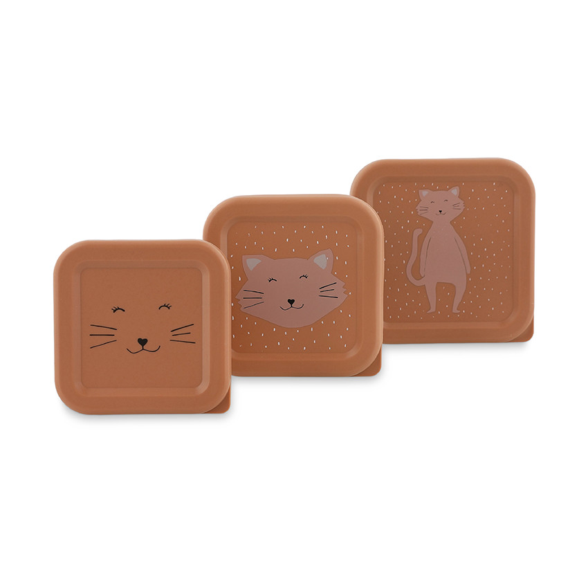 Lot de 3 lunchbox gigognes Mrs. Cat rose 