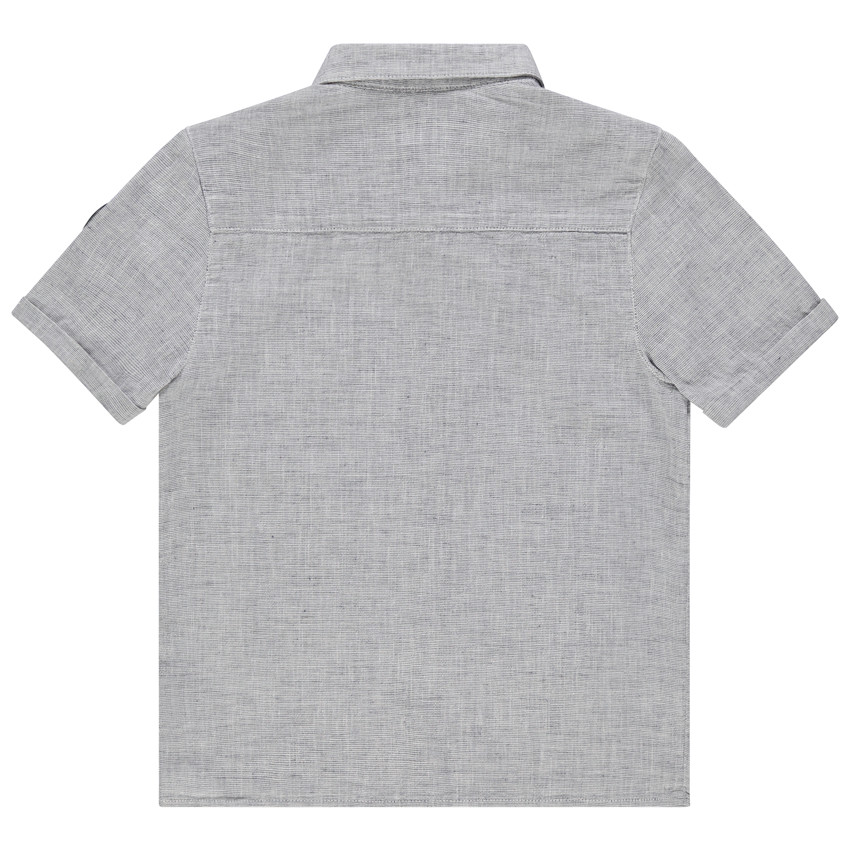 Chemise manches courtes en coton et lin pour enfant garçon 