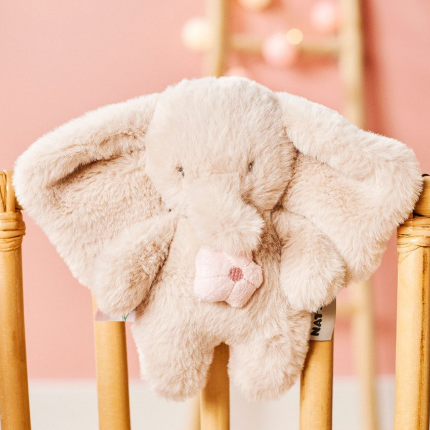 Mini peluche musicale éléphant - Fanfan - Sable - 20 cm 