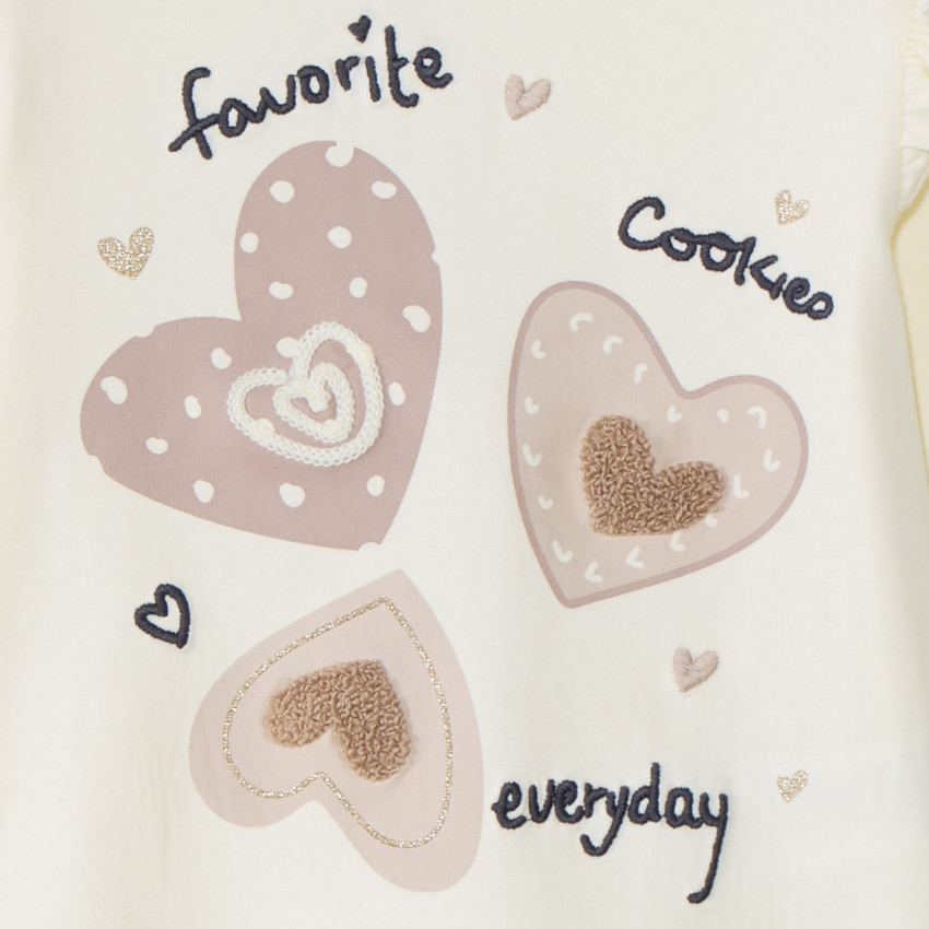 T-shirt manches longues à cœurs pour bébé fille 