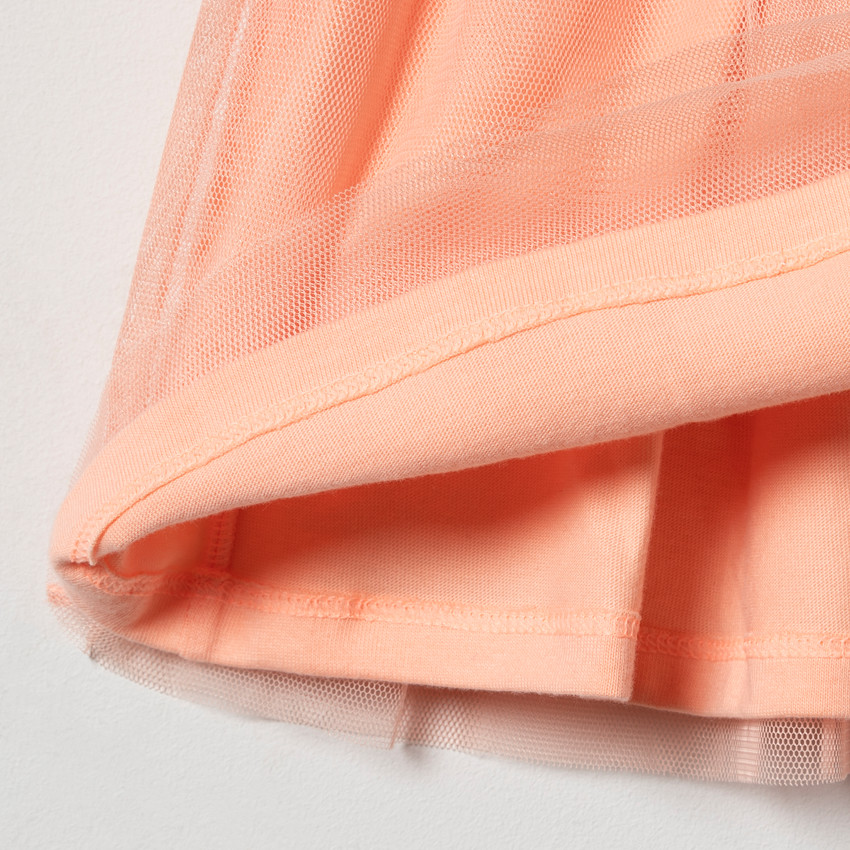 Robe maille manches courtes effet 2-en-1 pour bébé fille 