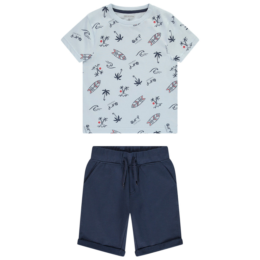 Ensemble 2 pièces avec t-shirt imprimé surf pour garçon 