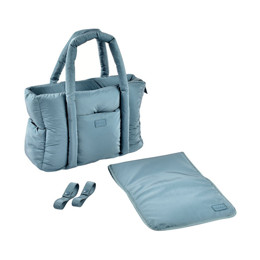 Sac à langer matelassé Paris Puffy baltic blue + matelas 
