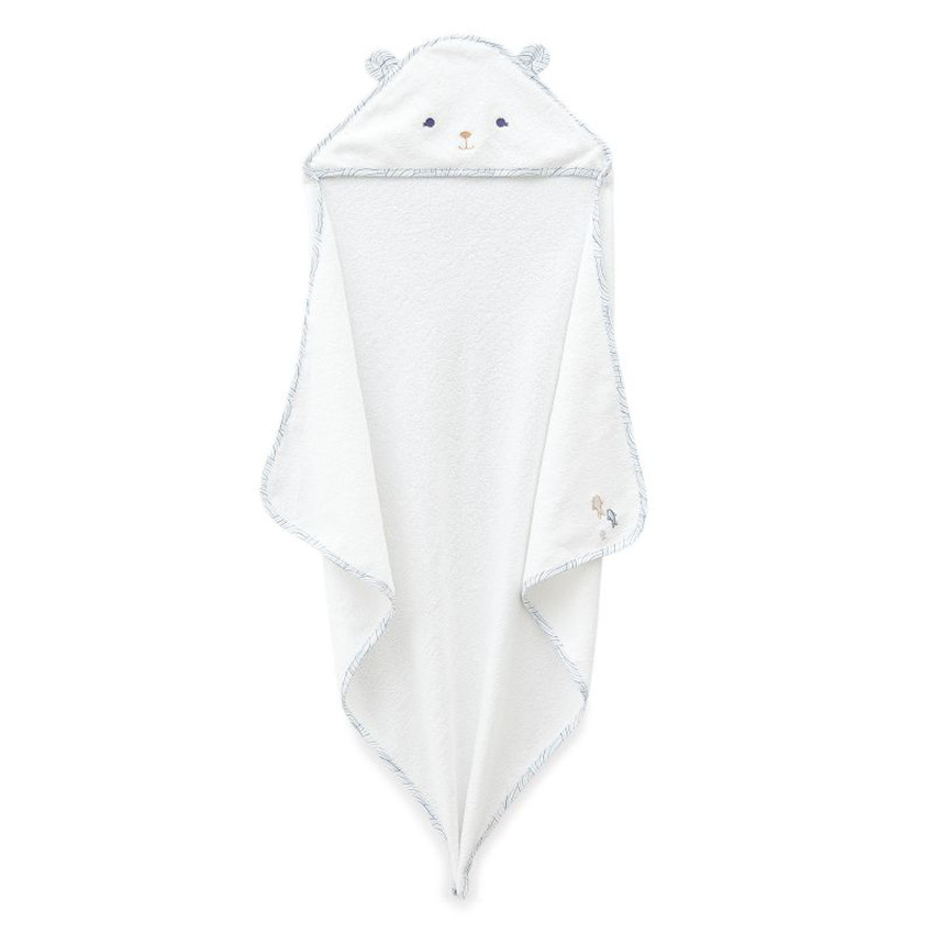 Coffret de bain - cape de bain bambou + brosse Blanc 
